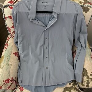 RHONE Men's Navy Striped Button Down Shirt